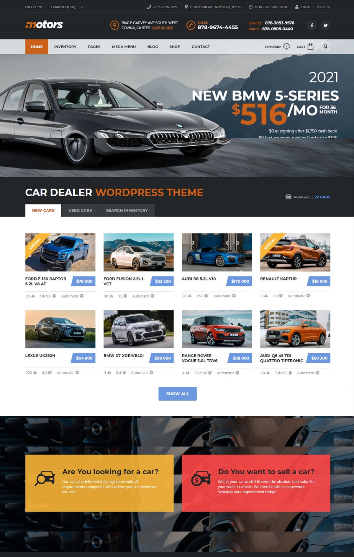 Mẫu web bán xe ô tô S4